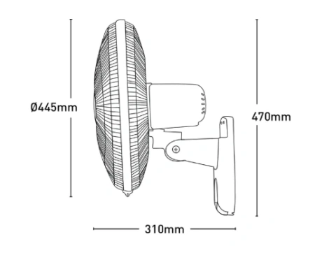 Wall fan Ivan 40cm with pull cords